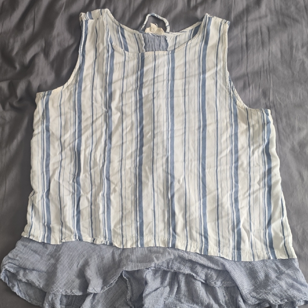 Cupio Blue and White Striped Tank Top